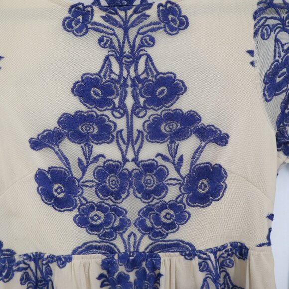 For Love & Lemons Temecula Mini Dress Womens XS Blue Boho Festival Feminine - Picture 13 of 16